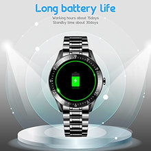 Load image into Gallery viewer, BEN NEVIS Men Smart Watch, Waterproof 24/7 Heart Rate Blood Pressure Sleep Auto Monitor Fitness Sport Watch with Step Counter Staninless Steel Metal for Bluetooth Android iOS