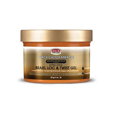 Load image into Gallery viewer, African Pride Black Castor Miracle Braid Lock Twist Gel 8 oz