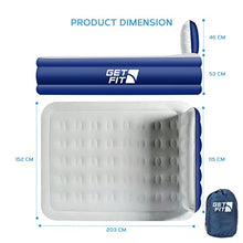 Load image into Gallery viewer, Get Fit Air Bed With Built In Electric Pump - Premium King Airbed - Quick Blow Up Bed With Headboard, 2 Free Inflatable Pillows - Elevated Inflatable Air Mattress For Outdoor, Camping - Navy/White