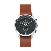 Load image into Gallery viewer, Skagen Men's Hybrid HR 42 Smartwatch, Silver Stainless Steel with Brown Leather Band, SKT3000