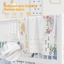 Load image into Gallery viewer, Personalised Baby Blanket for Newborn - Baby Milestone Blanket - Original Printing Baby Blanket for Girls and Boys - Unique Lovely Design & Super Soft Flannel, Baby Photos Gifts, 30X40 in