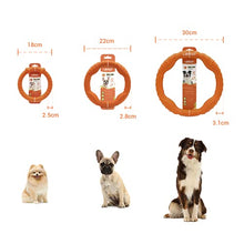 Load image into Gallery viewer, LaRoo Dog Flying Ring Toys,Floating Flying Dog Disc Toys,Summer Pet Training Outdoor Durable Chew Toys for Medium and Large dogs (Medium Orange/22cm)