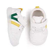 Load image into Gallery viewer, MASOCIO Baby Boys Gilrs First Walking Shoes Toddler Trainers Sneakers Infant 6-12 Months Size 3 UK Child White Green