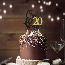Load image into Gallery viewer, Sumerk Cheers to 20 Years Cake Toppers 20th Birthday Cake Topper Wedding Anniversary Party Decorations Supplies - 1 Pack