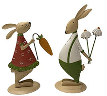 Load image into Gallery viewer, khevga decorative metal bunny easter bunny easter decoracion Set of 2 (Gruen)