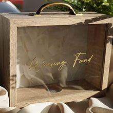 Load image into Gallery viewer, Wedding Fund Savings Money Box, Adult Piggy Bank Keepsake Present Idea for Couples, Wooden Frame Bank Saver for Notes & Coins, Ideal Engagement Present, Party Display or Home Decor, Gift Packaged
