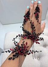 Load image into Gallery viewer, Kercisbeauty Red and Black Hair Pins for Women Wedding Bridal Hair Piece Gothic Hair Accessories