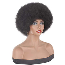 Load image into Gallery viewer, Xtrend 4 Inch Short Afro Kinky Curly Wigs Black Fluffy Afro Curly Hair Synthetic Wigs Heat Resistant Wigs Soft Bouncy Curls Hair Wigs for Black Women 1B#