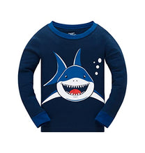 Load image into Gallery viewer, Boys Pyjamas Dinosaur Planet Kids Pjs Sets 100% Cotton Nightwear Toddler Clothes Long Sleeve Sleepwear 2 Piece Outfits 2-10 Years (7-8 Years, Shark Blue)