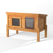 Load image into Gallery viewer, The Hutch Company Self Heating Outdoor Cat House Kennel with One Way Privacy Window Fully Assembled