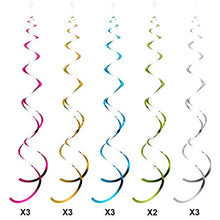 Load image into Gallery viewer, 70's Disco Party Decorations, Let's Boogie Banner Music Record Decorations Disco Foil Swirl Ball Hanging Decorations for 1970s Disco Fever Party Decorations, 30 Pieces