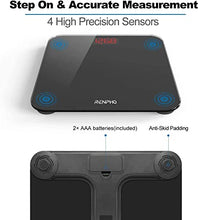 Load image into Gallery viewer, RENPHO Bluetooth BMI Bathroom Scales, Digital Body Weight Scale with High Precision Sensors and Smartphone App - Black