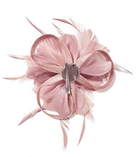 Load image into Gallery viewer, Z&X Women's Sinamay Fascinator Headband Clip Mesh Flower Feather Cocktail Pillbox Hat, D- Nude Pink, One Size