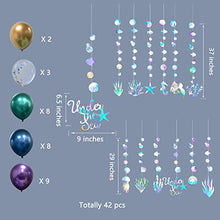 Load image into Gallery viewer, 42 pcs Under the Sea Balloon Garland Kit Iridescent Party Supplies for Little Mermaid Party Decoration Ocean Banner Hanging Bubbles Backdrop Décor for Birthday/Bdy Baby Shower