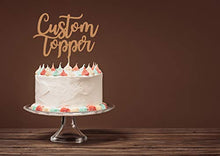 Load image into Gallery viewer, Personalised Cake Topper Happy Birthday Decorations Double Sided Glitter Card Any Text Customised Wedding Party Multicolour 1st 13th 16th 18th 21st 30th 40th 50th 60th 70th