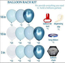 Load image into Gallery viewer, 130 PC Blue Balloon Arch Kit with Balloon Chain and Glue Dots | DIY Balloon Garland Kit For Birthday Party Décor, Baby shower, Wedding, Halloween, New Year Eve and Christmas