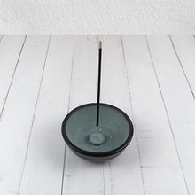 Load image into Gallery viewer, Kaizen Casa Grey Incense Holder Smudge Bowl, Stone Bowl| Ritual Bowl Display Bowl Kitchen Table Decor Gift (11.43cm x 11.43cm x 4.44cm)