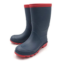 Load image into Gallery viewer, AMOJI Unisex Kid's Rain Boots Boys Rubber Wellington Boots Girls Waterpoof Wellies Childrens Lightweight Non-Slip Rain Shoes Infant Toddler Easy On Navy 13.5 UK Child