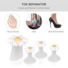 Load image into Gallery viewer, Toe Separators, Silicone Daisy Flower Toe Spacers Toe Stretchers for Nail Polish Nail Art Pedicure Tools, Silicone Spacers Dividers for Nail Polish Nail Art DIY Pedicure Tool 8 pcs (White)