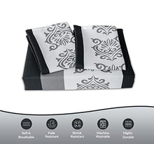 Load image into Gallery viewer, LAZZARO King Size Duvet Set, Non-Iron Kingsize Duvet Covers Bedding Sets, 3 Pcs with Zipper Closure + 2 Pillowcases 230 cm x 220cm Black/White/Grey