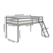 Load image into Gallery viewer, Panana Mid Sleeper Bunk Bed 3FT Single Bed Frame Wood Cabin Bed for Kids,, White
