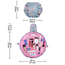 Load image into Gallery viewer, Portable Lazy Drawstring Makeup Bag Travel Cosmetic Pouch Toiletry Organizer Waterproof Large for Women and Girls (A-Flamingo)