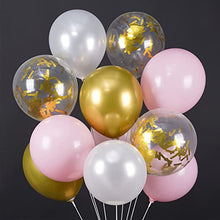 Load image into Gallery viewer, PartyWoo Balloons Pink Gold, 60 Pieces 12 Inch Balloons Pink, Balloons Gold, Balloons White, Balloons Pink Gold for Baby Party Decoration, Baby Shower Decoration Girls, 4711100061636, Rose Gold