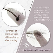 Load image into Gallery viewer, RUNATURE Ponytail Extensions Real Human Hair,Darkest Brown Mix Light Brown Clip in Ponytail Hair Extensions Real Hair Ponytail Extension 18 Inch 80 Gram