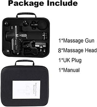Load image into Gallery viewer, Massage Gun Deep Tissue UK, Udream 30 Speeds Powerful Percussion Massager with 8 Massage Heads, Fascia Gun Muscle Gun with LCD Display, Low Noise Muscle Pain Relief Recovery