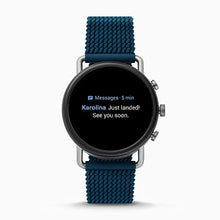 Load image into Gallery viewer, Skagen Men's Touchscreen Smartwatch, Falster Stainless Steel with Blue Silicone Band, SKT5203