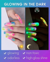 Load image into Gallery viewer, Gelike Glow In The Dark Gel Nail Polish Set, Neon Gel Nail Polishes 6PCS 10ml, Neon Green Pink Orange Yellow Blue Purple Gel Nail Polish Set, Soak Off UV Gel Neon Luminous Gel Nail Kit Nail Varnish