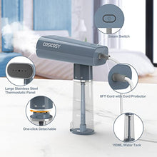 Load image into Gallery viewer, Cosicosy Travel Clothes Steamer, Garment Steamer Handheld Steamer for Clothes Portable Iron Steamer Wrinkle Remover for Home with Fast 25s Heat-up Detachable Water Tank Blue