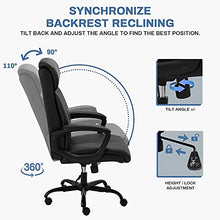 Load image into Gallery viewer, BASETBL Executive Office Chair, Ergonomic Computer Desk Chair, Padded Comfy Gaming Chair, Manager Work PC Chair with Lumbar Support PU Leather, Max Capacity 308lbs