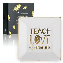 Load image into Gallery viewer, Ring Dish Gifts for Teacher, Jewelry Dish Tray,Ring Holder, Trinket Dish, Teacher appreciation gift for kindergarten, first year, Preschool, Frist Year, Dance, Music, Math Teacher