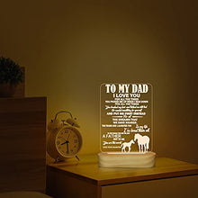 Load image into Gallery viewer, to My Dad Gifts from Daughter,3D Night Light I Love You Daddy LED Illusion Table Lamp for Men Father's Day Birthday Present (to My dad)