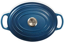 Load image into Gallery viewer, LE CREUSET Signature Enamelled Cast Iron Oval Casserole Dish With Lid, 31 cm, 6.3 Litre, Marseille Blue, 211783120