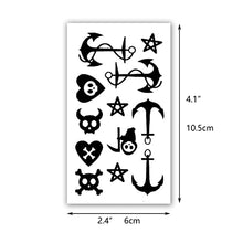 Load image into Gallery viewer, 20 Sheets Fake Black Tiny Temporary Tattoo Body Sticker Hand Neck Wrist Art Fashion