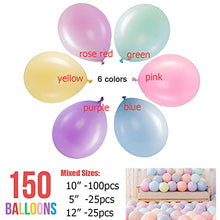 Load image into Gallery viewer, OEMG 150pcs Macaron Balloons 12 10 5 Inch Pastel Rainbow Eco Latex Balloon Pack for Romantic Wedding Kids Unicorn Birthday Baby Shower Party Decorations DIY Arch Garland