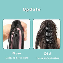 Load image into Gallery viewer, MEIRIYFA Claw on Ponytail Extension Clip in Hair Extensions Long Straight Pony Tail Synthetic Hairpieces for Women 19 Inch (Black Mix Pink Blue)