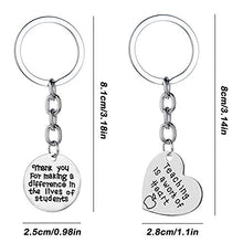 Load image into Gallery viewer, FineGood 6 pcs Teacher Appreciation Gifts Keychains, Heart & Circle Thank You Jewelry Keyrings Decoration Graduation Gifts for Teachers