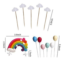 Load image into Gallery viewer, VEYLIN 12 Pieces Cake Topper Kit Rainbow Cloud Cake Topper Kids Cake Decoration for Birthday Baby Showr Party