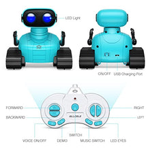 Load image into Gallery viewer, ALLCELE Robot Toys, Rechargeable Kids RC Robots for Girls & Boys, Remote Control Toy with LED Eyes & Music, for Children Age 3+ Years Old - Blue