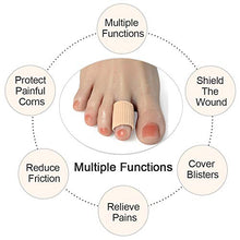 Load image into Gallery viewer, DYKOOK Cuttable Toe Tubes 5 Pcs, Made of Elastic Fabric Lined with Silicone Gel. Toe Sleeve Protectors Relief Toe Pressure Pain,Corn and Calluses Remover (for Middle Toes).