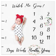 Load image into Gallery viewer, XMyth Baby Monthly Milestone Blanket, Newborn Photo Background Props, Super Soft Baby Swaddling Blanket for Photography-White