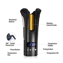 Load image into Gallery viewer, UKLISS Automatic Curling Iron Auto Hair Curler Ceramic Rotating Unbound Automatic Spin and Curl with LED Digital Direction and Temp Setting. (Black)