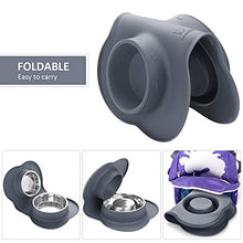 Load image into Gallery viewer, pecute Dog Bowls Non Slip, Stainless Steel Double Bowls Set with Non-Spill Silicone Mats Tray for Medium Large Dogs Water & Food Feeding Dishes(26 + 56 Ounce, Grey)