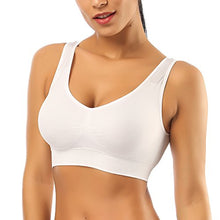 Load image into Gallery viewer, SIMIYA Comfort Bra, Womens Sports Bras Plus Size Sleep Bras for Girls in Yoga Bralette Leisure Stretch Crop Tops Vest (2 Pack (White+Black) #1, XL)