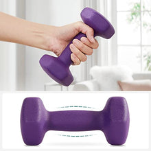 Load image into Gallery viewer, SONGMICS Women's SYL64PL Set of 2 Gym Dumbbells Vinyl in Various Weight and Colour Variations 2 x 2 kg, Purple, 16 x 7.5 cm