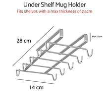 Load image into Gallery viewer, Metaltex Shelf Mug Holder, Polytherm Coated, Silver, SpiderMug
