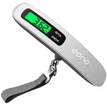 Load image into Gallery viewer, Amazon Brand - Eono Luggage Scale, Travel Digital Weight Scales, Portable Hanging Scale For Suitcases, Bags with 50KG / 110lb Capacity, Backlit LCD Display, Strong Straps, Tare Function,Grey